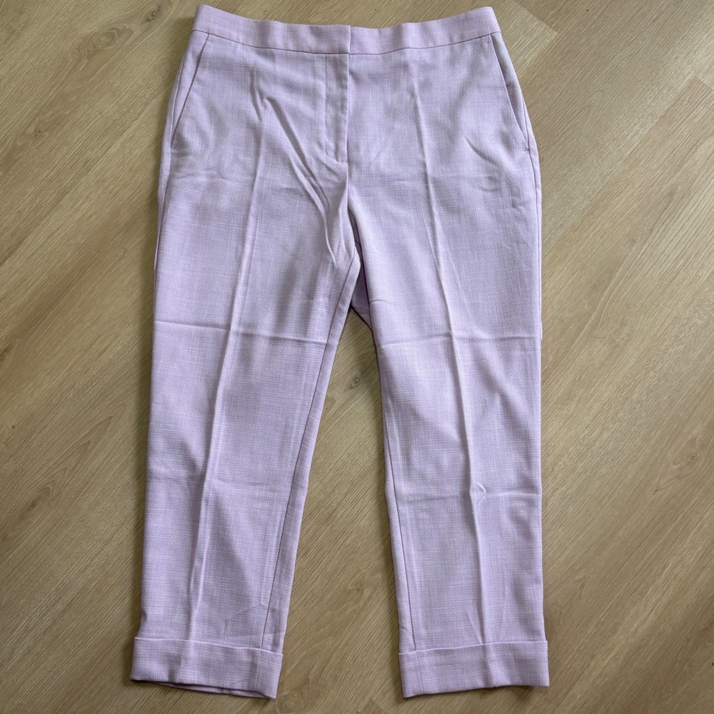 Ann Taylor Petite Curvy Fit Lavender Cuffed Ankle Pants 12P Trousers Purple